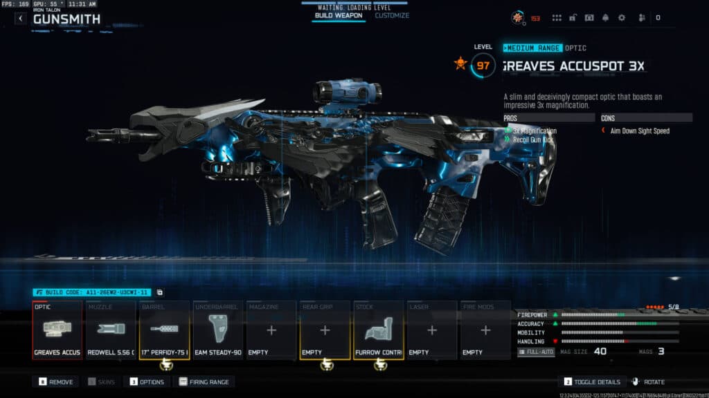 The Maddox RFB loadout in Warzone. Screenshot by esports.gg