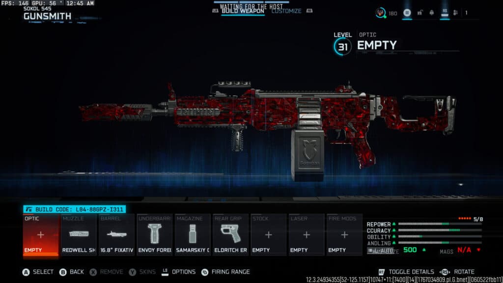 The loadout for the Sokol 545 in Black Ops 7. Screenshot by esports.gg
