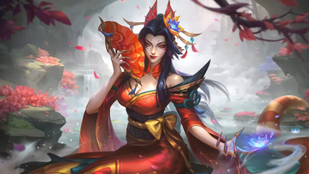Cassiopeia Spirit Blossom Ruby Chinese Chroma (Image by Riot Games)