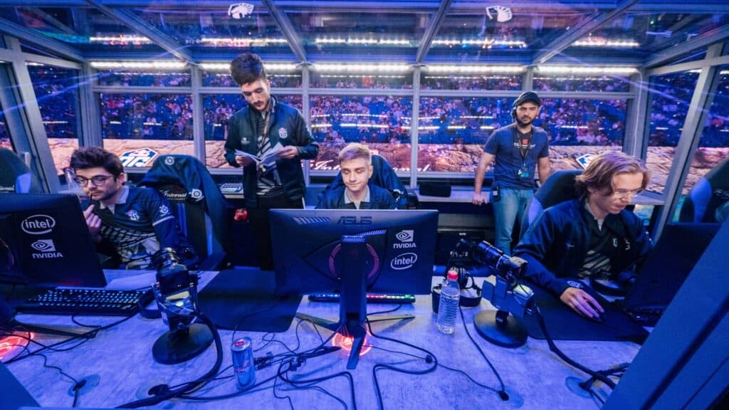 Ceb, N0tail, and Topson during TI 2019 (Image via Valve)