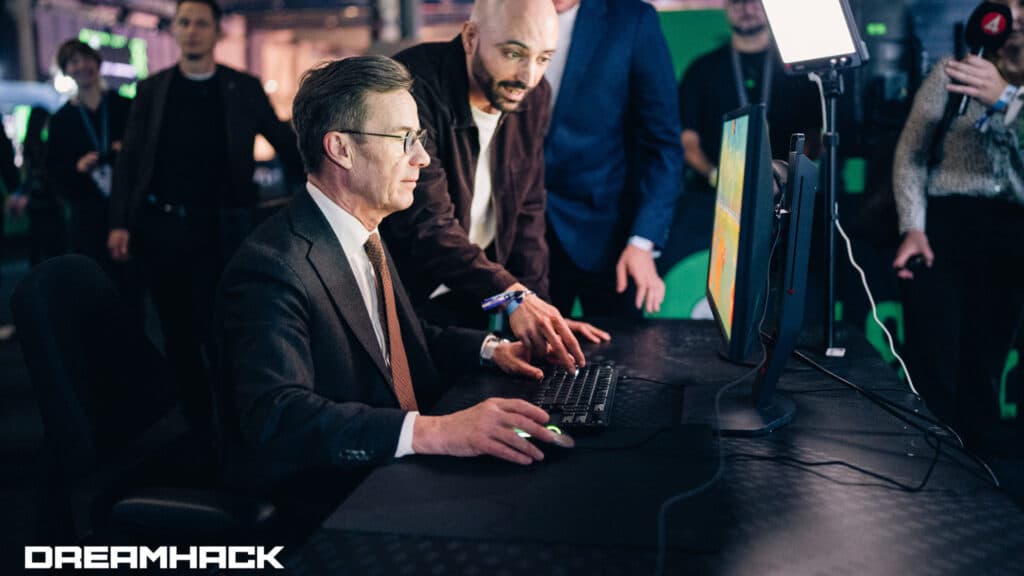 Prime Minister Ulf Kristersson at DreamHack Stockholm 2025 (Image via DreamHack | Jianhua Chen)