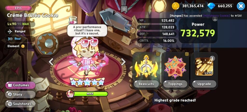 Creme Brulee Cookie build (Screenshot via esports.gg)