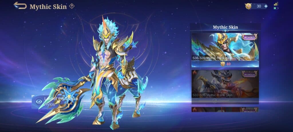 New Mythic Skin for Hylos in MLBB (Screenshot via esports.gg)