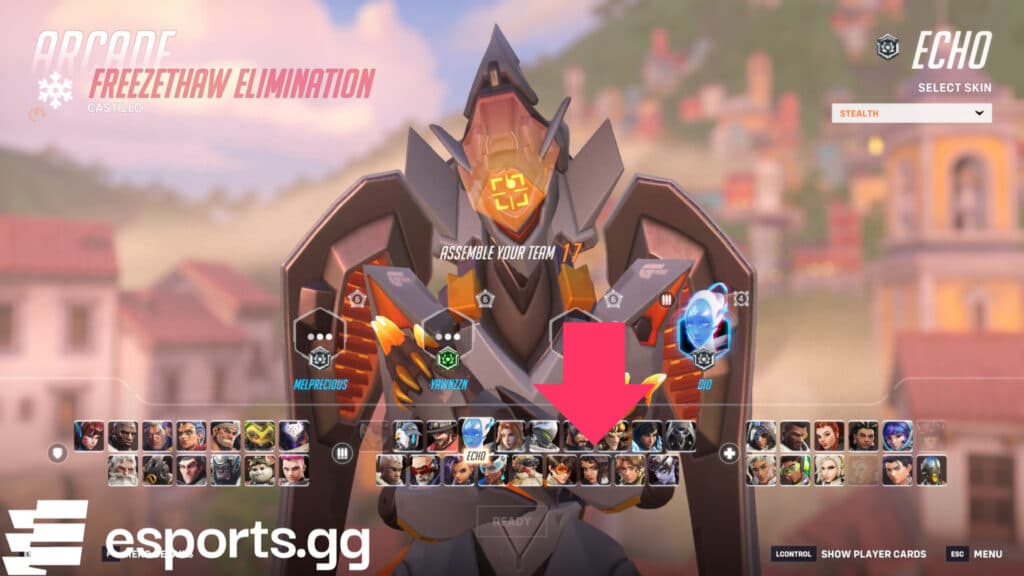 The updated Overwatch 2 Freezethaw Elimination roster includes Vendetta (Screenshot via esports.gg)