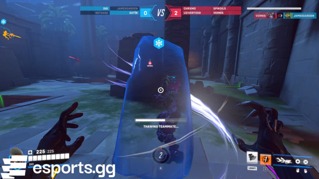 How to unfreeze an ally (Screenshot via esports.gg)