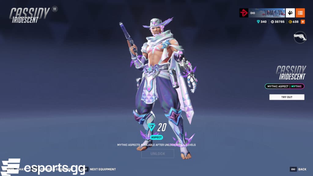 The cowboy's Iridescent skin (Screenshot via esports.gg)