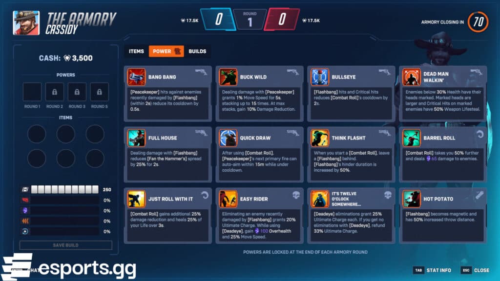 Cassidy's powers in Overwatch 2 Stadium (Screenshot via esports.gg)