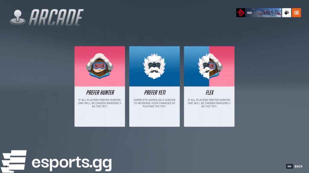 Yeti Hunter roles in Overwatch 2 (Screenshot via esports.gg)