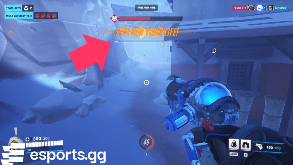 Hunter Mei in Overwatch 2's Yeti Hunter game mode (Screenshot via esports.gg)