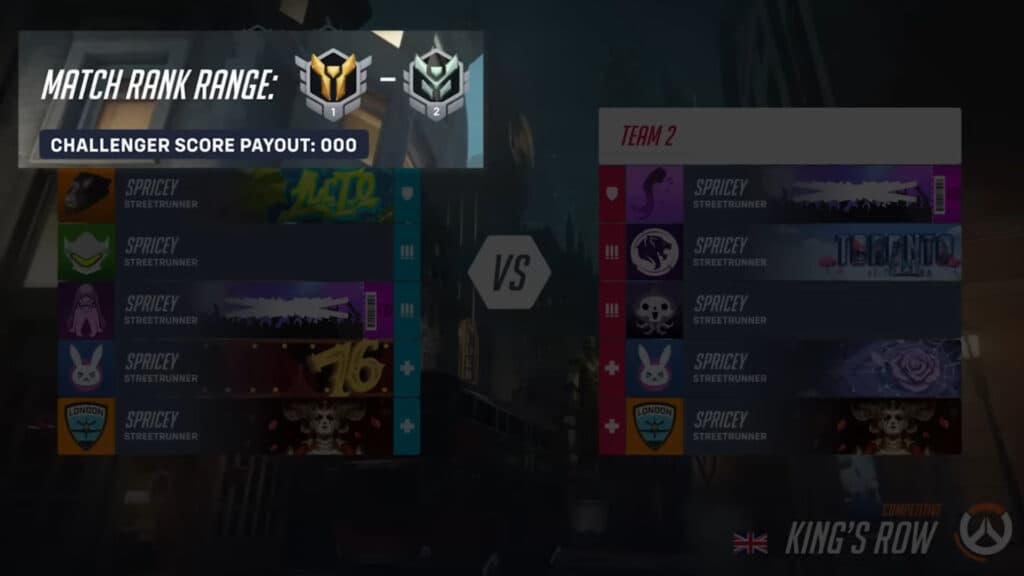 Wins award Challenger Score based on rank (Image via Blizzard Entertainment)