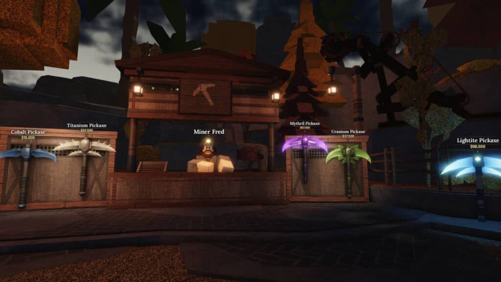 Forgotten Kingdom Pickaxe Shop (Screenshot via esports.gg)