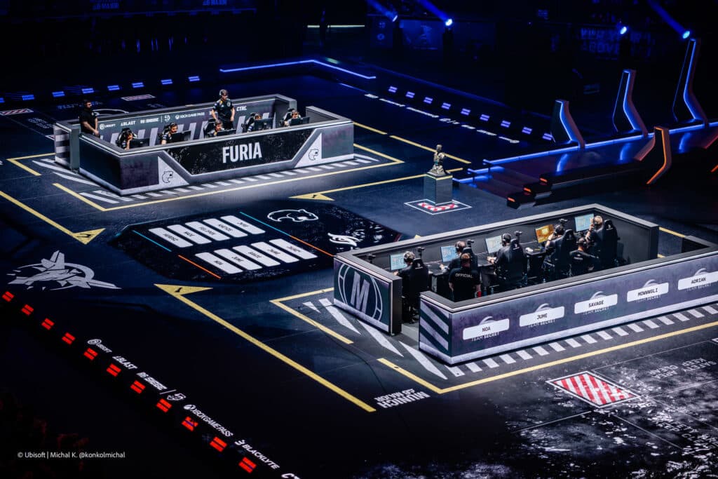 On the stage of the R6 Munich Major 2025 (Image via Ubisoft | Michal Konkol)