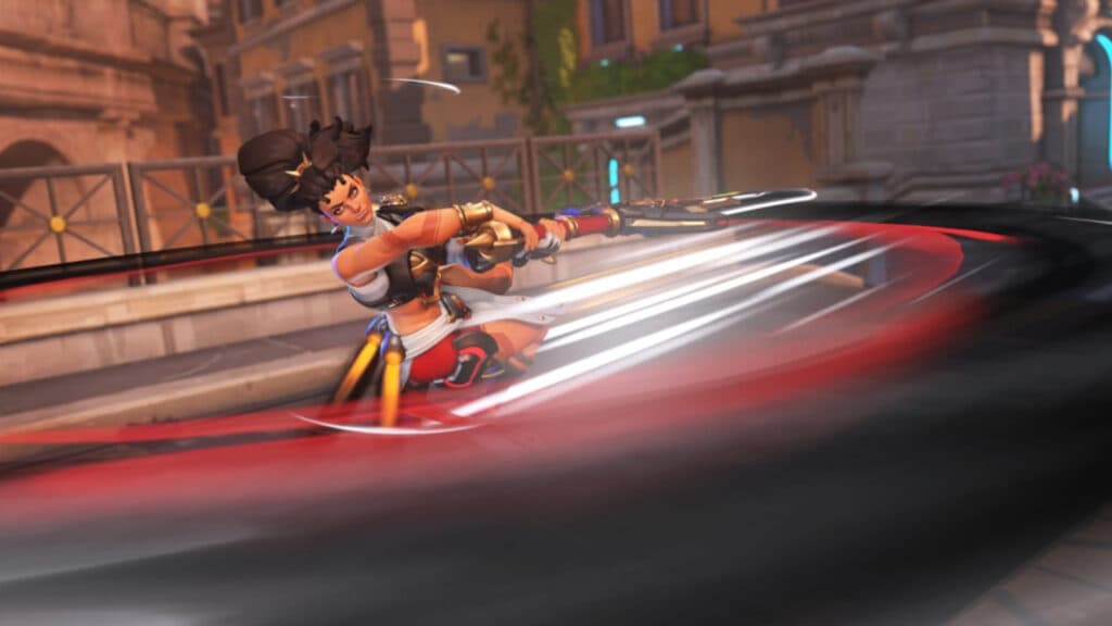 Vendetta using her Hard Light weapon (Image via Blizzard Entertainment)