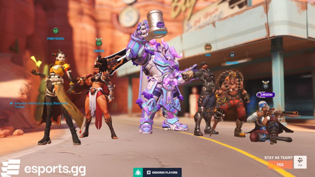 Reaper as Gabriel Reyes is the fourth hero from the left (Screenshot via esports.gg)