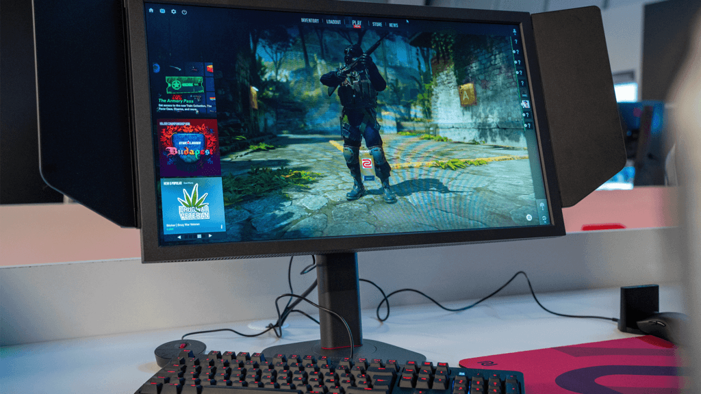 ZOWIE's XL2586X+ monitor at ZOWIE's booth at the Starladder Budapest Major