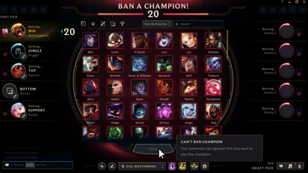Champion selection in 2026 (Image by Riot Games)
