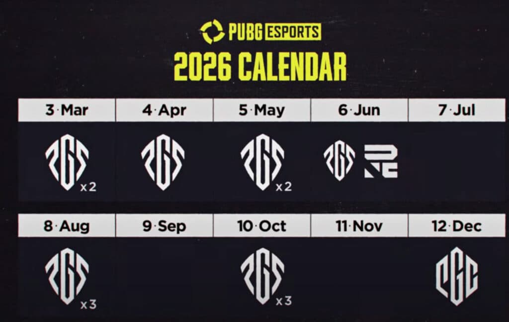 PUBG 2026 Esports roadmap (Image via PUBG: Battlegrounds)