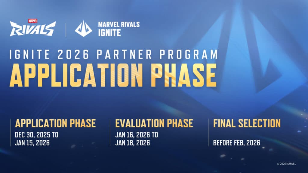 Marvel Rivals Ignite Team Partners Program (Image via NetEase Games)