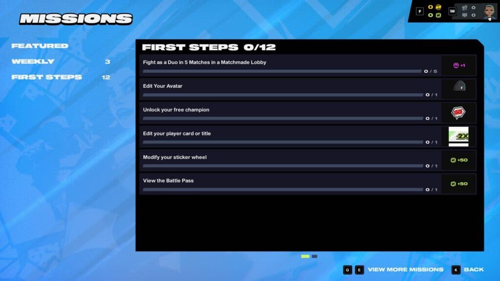 Starting First Steps missions in 2XKO (Image via esports.gg)