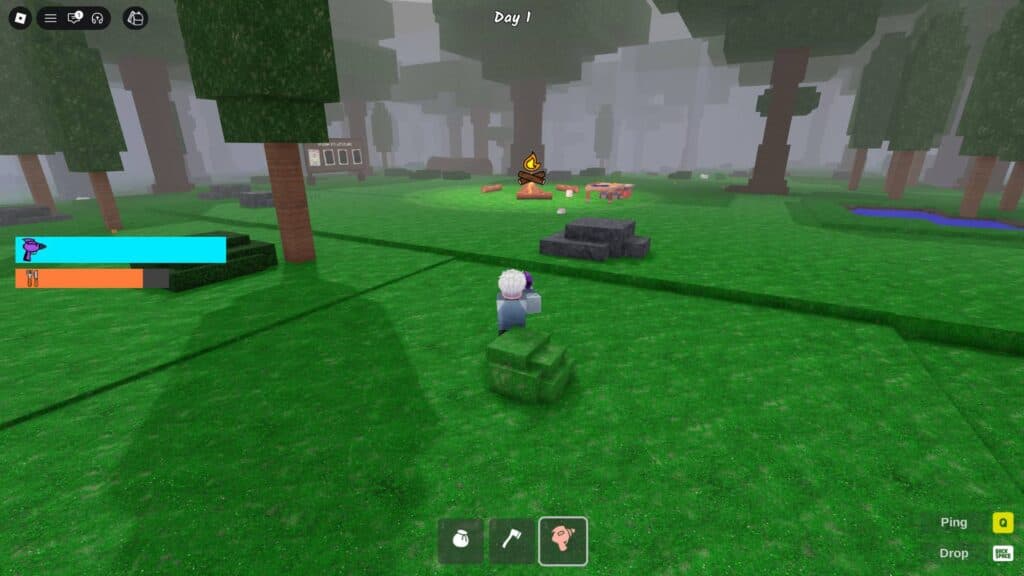 Collecting resources near the campsite (Screenshot via esports.gg)