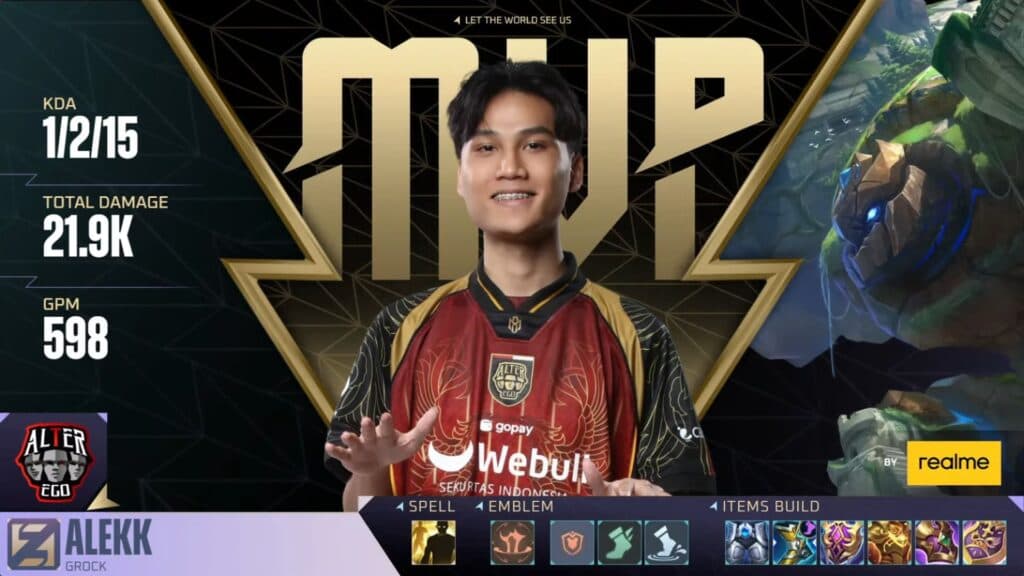 Alekk kept Alter Ego protected with Grock. (Image via MOONTON Games)