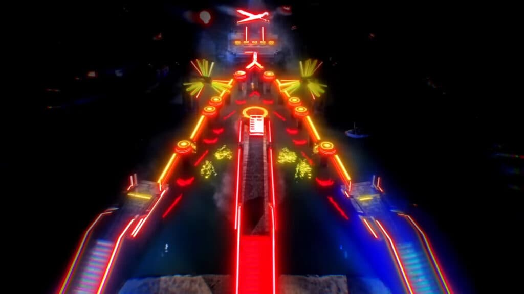 A bird's-eye view of the obstacle course (Image via Prime Video | MrBeast)