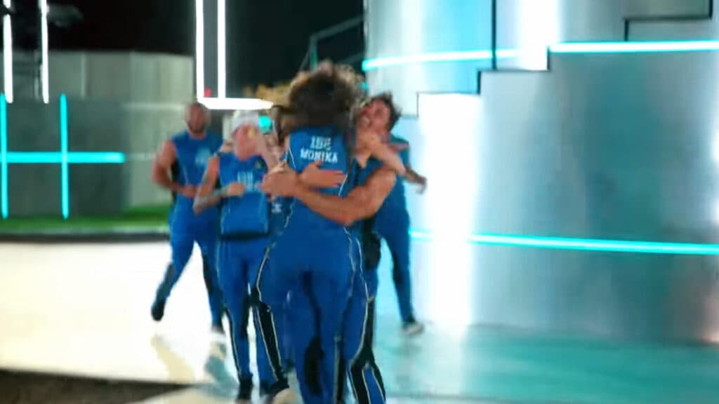 Jim and Monika in Beast Games Season 2 (Image via Prime Video | MrBeast)