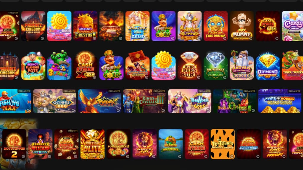 Screenshot of some of the available games (Image via Betty Canada)