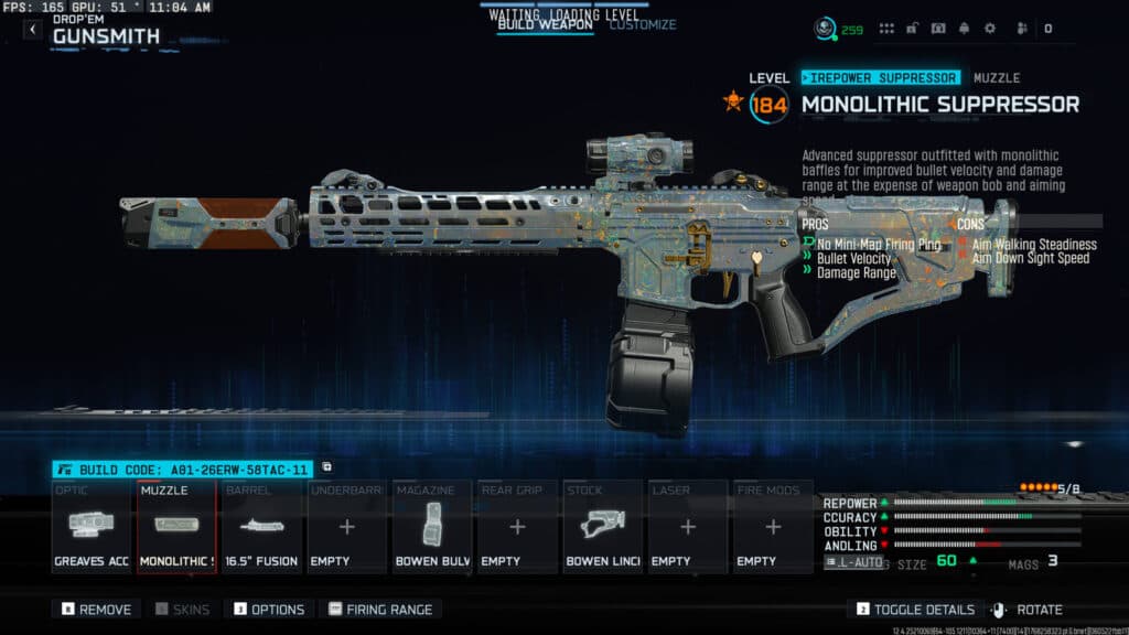 The M15 Mod 0 loadout in Warzone. Screenshot by esports.gg