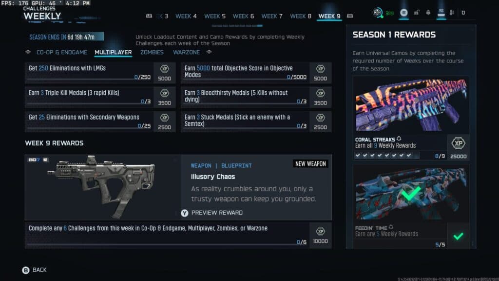 The Weekly Challenges in Black Ops 7. Screenshot by esports.gg