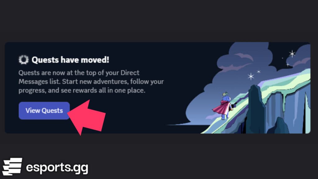 How to manually navigate to the new Marvel Rivals Discord Quest (Screenshot via esports.gg)
