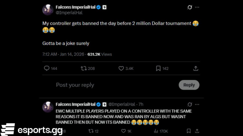 ImperialHal on the controller ban (Screenshot via esports.gg)