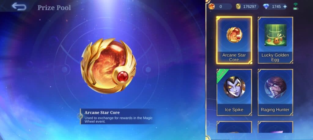 Arcane Star Cores guarantee one Legend skin. (Screenshot via esports.gg)