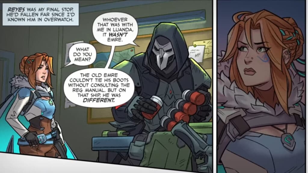 Freja asking Reaper about Emre (Image via Blizzard Entertainment)