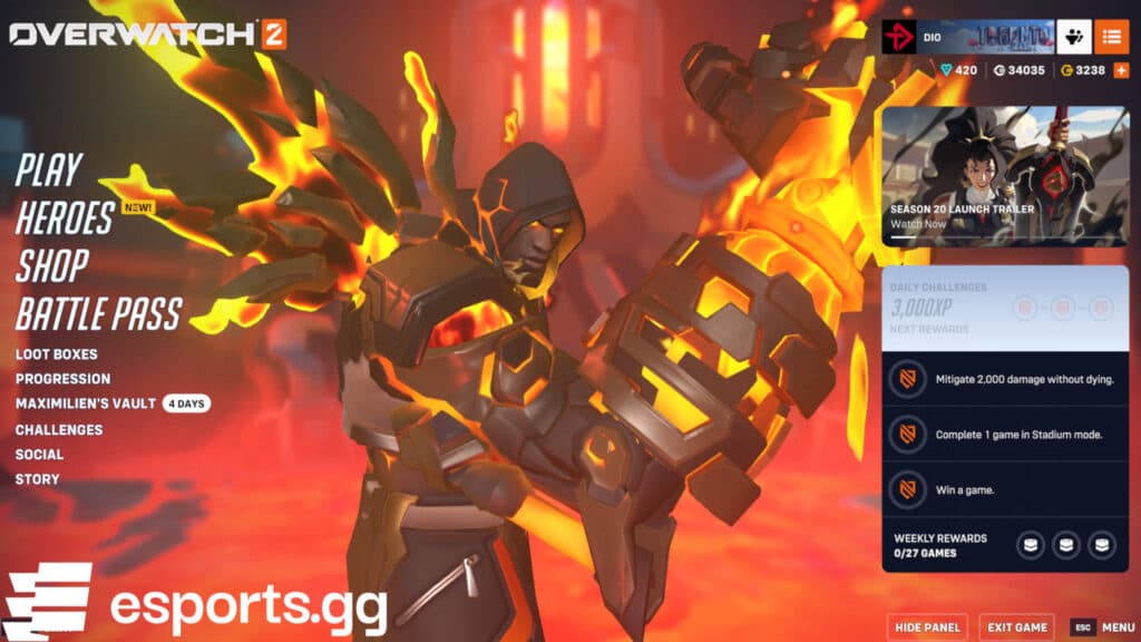 Magma Titan Doomfist (Screenshot via esports.gg)