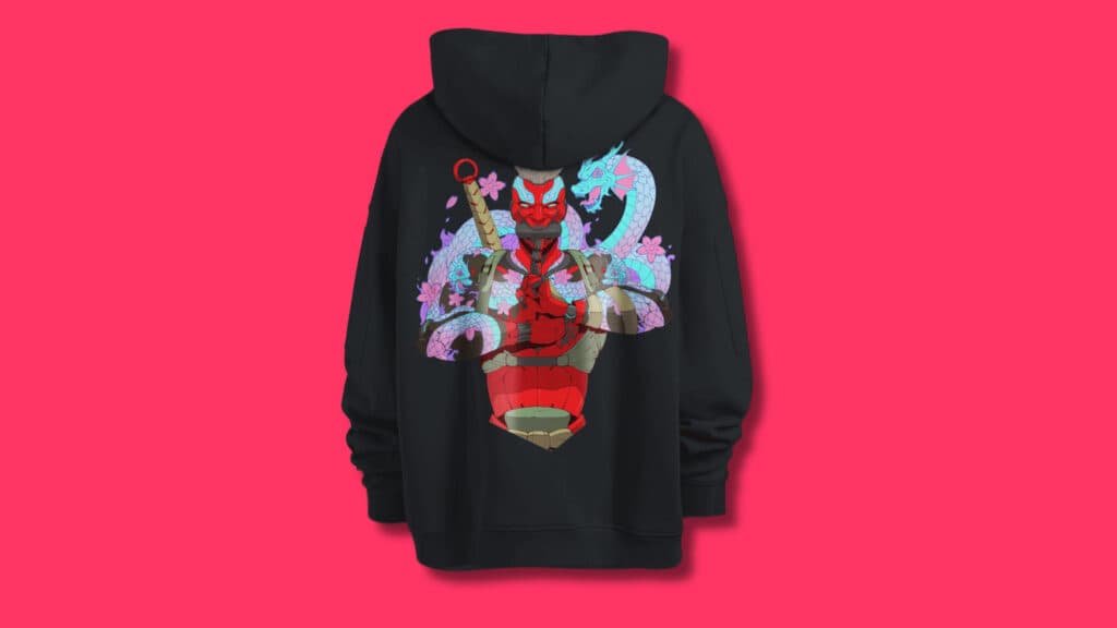 The back of the Cyber Demon Genji hoodie (Image via ARK/8)