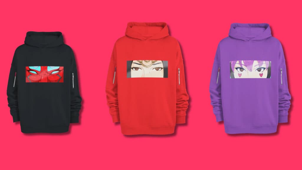 The latest Overwatch 2 x ARK/8 collection featuring hoodies for Genji, Mercy, and D.Va (Images via ARK/8)