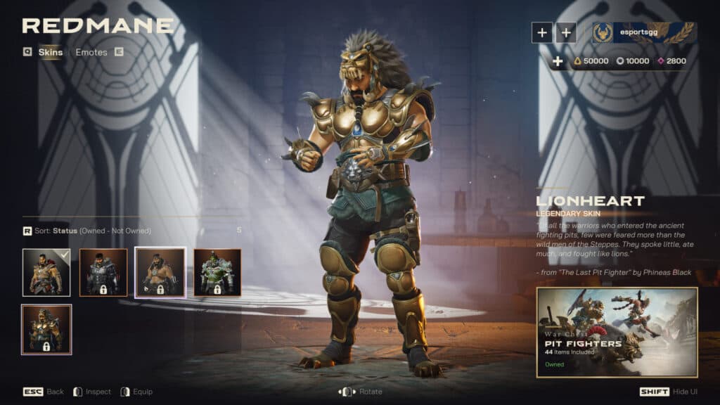 Lionheart Redmane skin (Screenshot via esports.gg)