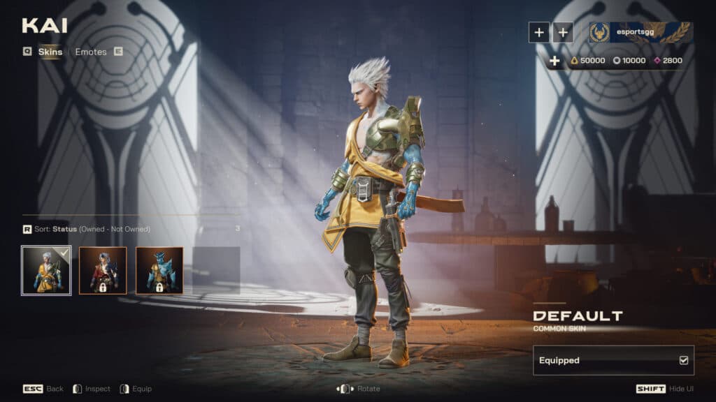 Kai skins (Screenshot via esports.gg)