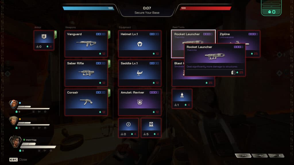 Your inventory in Highguard (Screenshot via esports.gg)