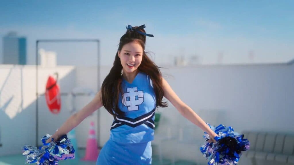 Park Hee-sun as a cheerleader (Image via Netflix)