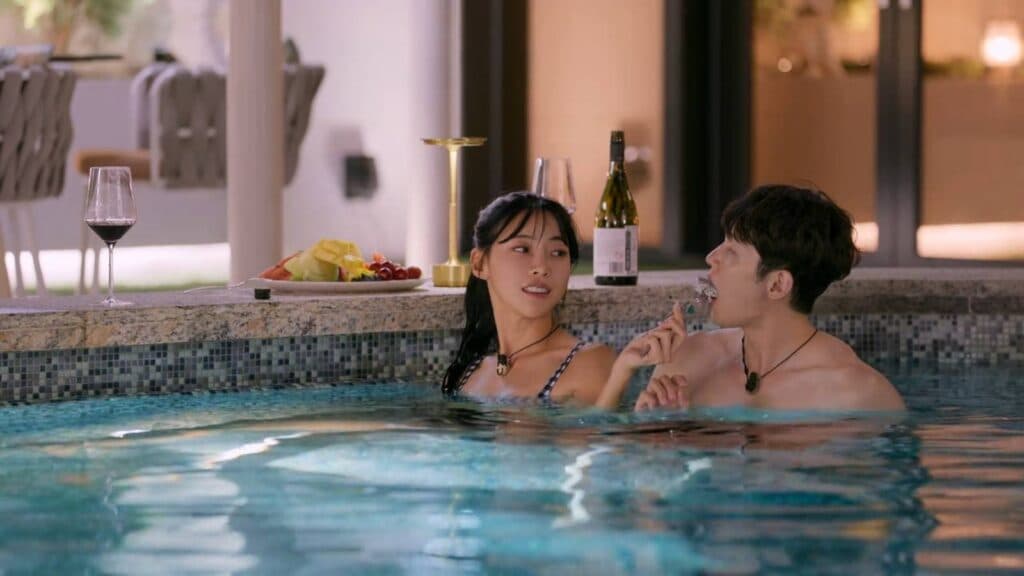 Kim Min-gee and Woo Sung-min in a pool (Image via Netflix)