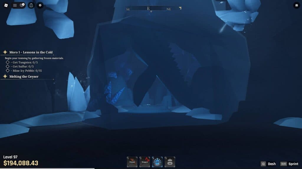 The ice wall under the Frostspire Expanse (Screenshot via esports.gg)