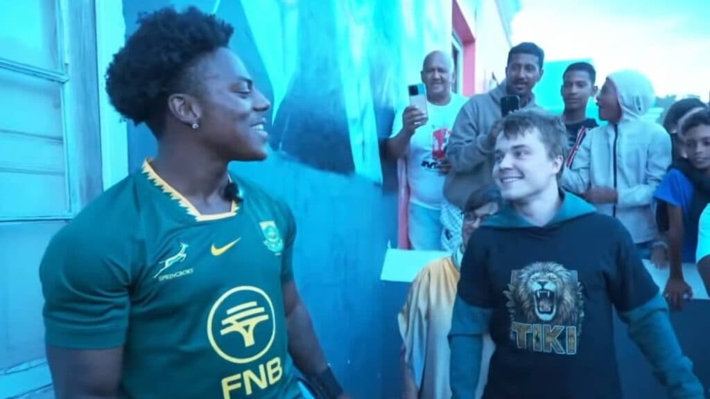 White Speed and IShowSpeed in Africa (Screenshot via IShowSpeed's YouTube channel)