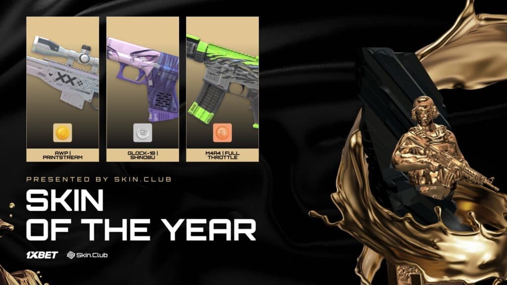 CS2 Skins at HLTV Awards 2025 (Image via HLTV)