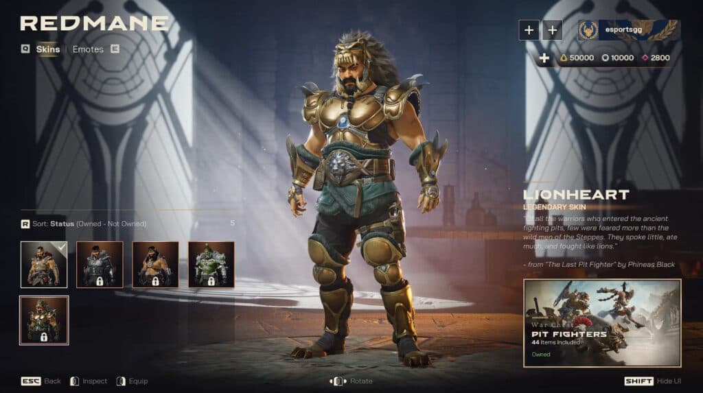 You can see the currencies in the top-right beneath the player banner. Screenshot by esports.gg