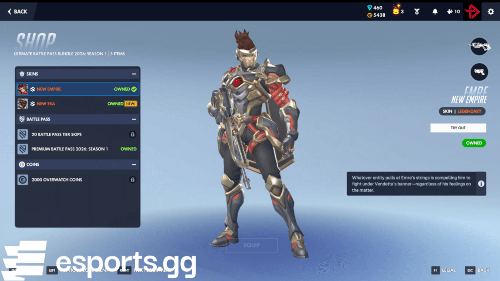 The New Empire Emre skin (Screenshot via esports.gg)