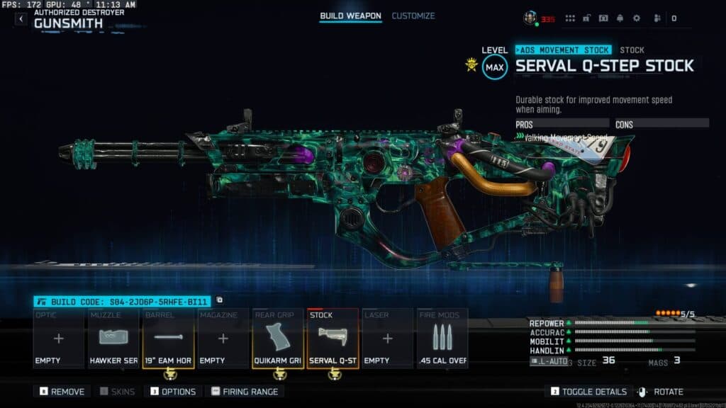 Dravec 45 loadout for Ranked Play. Screenshot by esports.gg