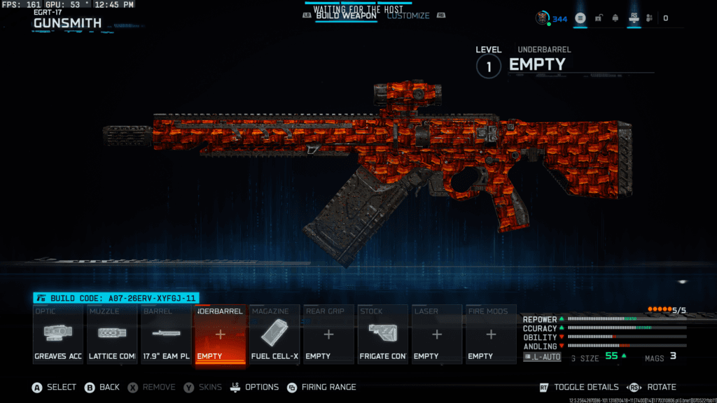 The ERGT-17 loadout in Warzone. Screenshot by esports.gg