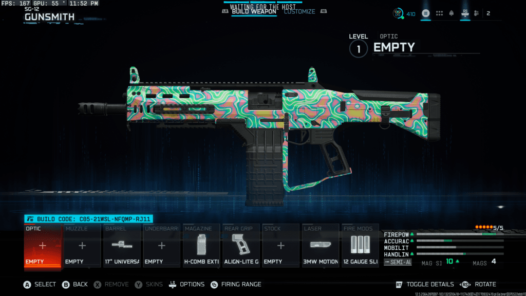 The SG-12 loadout in Black Ops 7. Screenshot by esports.gg